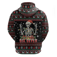 Six Seven Santa Skeleton Hoodie Funny Christmas Skull - Wonder Print Shop