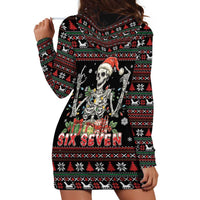 Six Seven Santa Skeleton Hoodie Dress Funny Christmas Skull - Wonder Print Shop