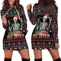 Six Seven Santa Skeleton Hoodie Dress Funny Christmas Skull - Wonder Print Shop