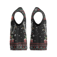 Six Seven Santa Skeleton Christmas Knitted V-Neck Vest Funny Christmas Skull - Wonder Print Shop