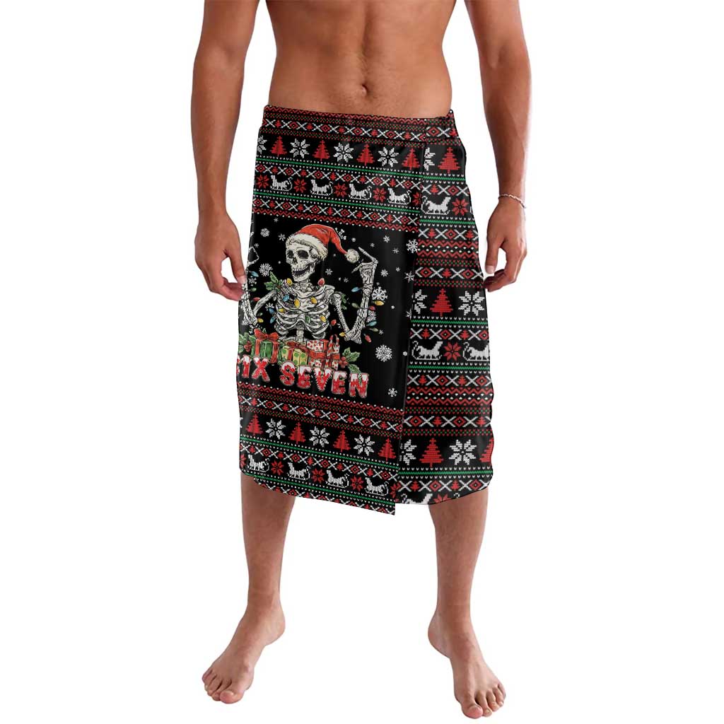 Six Seven Santa Skeleton Lavalava Funny Christmas Skull - Wonder Print Shop