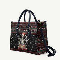 Six Seven Santa Skeleton Leather Bag Funny Christmas Skull - Wonder Print Shop