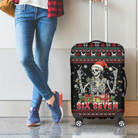 Six Seven Santa Skeleton Luggage Cover Funny Christmas Skull - Wonder Print Shop