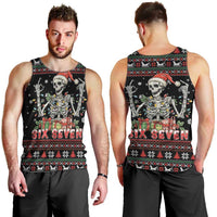 Six Seven Santa Skeleton Men Tank Top Funny Christmas Skull - Wonder Print Shop