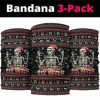 Six Seven Santa Skeleton Neck Gaiter Funny Christmas Skull - Wonder Print Shop