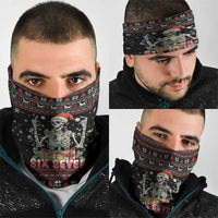 Six Seven Santa Skeleton Neck Gaiter Funny Christmas Skull - Wonder Print Shop