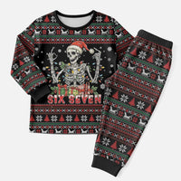 Six Seven Santa Skeleton Christmas Pajama Set Funny Christmas Skull - Wonder Print Shop