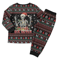 Six Seven Santa Skeleton Christmas Pajama Set Funny Christmas Skull - Wonder Print Shop