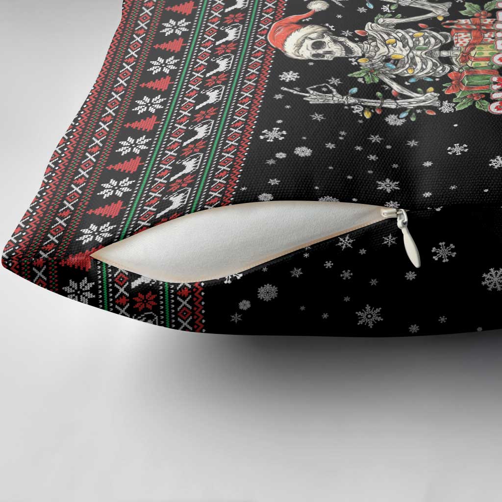 Six Seven Santa Skeleton Pillow Cover Funny Christmas Skull - Wonder Print Shop