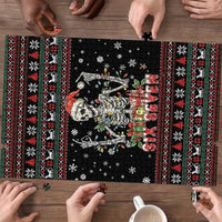 Six Seven Santa Skeleton Puzzle Funny Christmas Skull - Wonder Print Shop