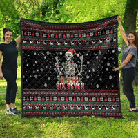 Six Seven Santa Skeleton Quilt Funny Christmas Skull - Wonder Print Shop