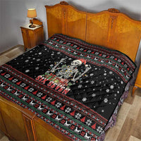 Six Seven Santa Skeleton Quilt Funny Christmas Skull - Wonder Print Shop