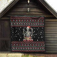Six Seven Santa Skeleton Quilt Funny Christmas Skull - Wonder Print Shop