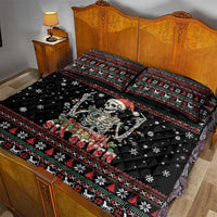 Six Seven Santa Skeleton Quilt Bed Set Funny Christmas Skull - Wonder Print Shop