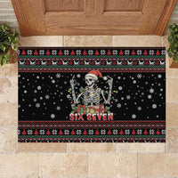 Six Seven Santa Skeleton Rubber Doormat Funny Christmas Skull - Wonder Print Shop