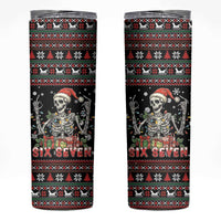 Six Seven Santa Skeleton Skinny Tumbler Funny Christmas Skull - Wonder Print Shop