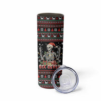 Six Seven Santa Skeleton Skinny Tumbler Funny Christmas Skull - Wonder Print Shop