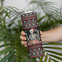 Six Seven Santa Skeleton Skinny Tumbler Funny Christmas Skull - Wonder Print Shop