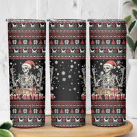 Six Seven Santa Skeleton Skinny Tumbler Funny Christmas Skull - Wonder Print Shop