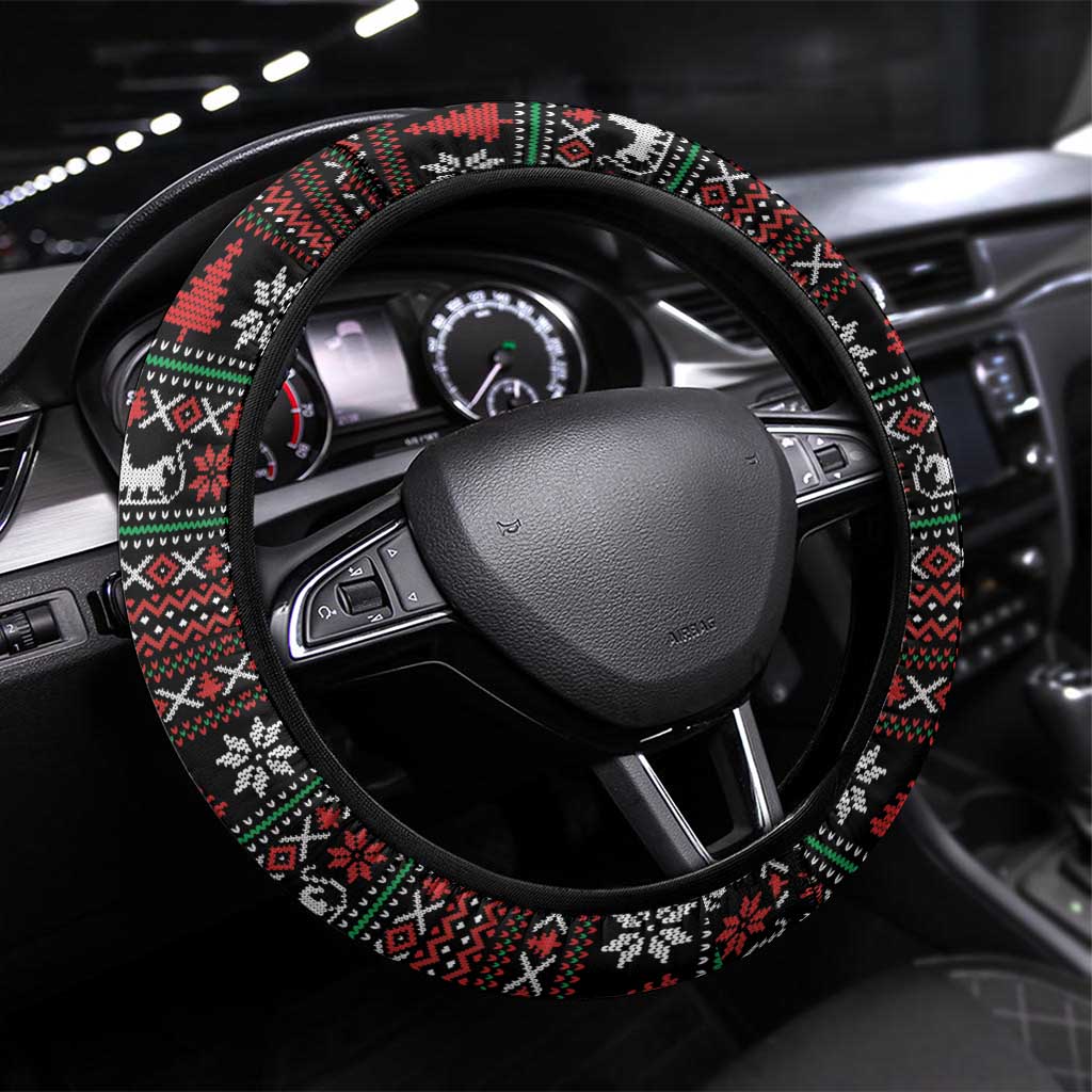 Six Seven Santa Skeleton Steering Wheel Cover Funny Christmas Skull - Wonder Print Shop