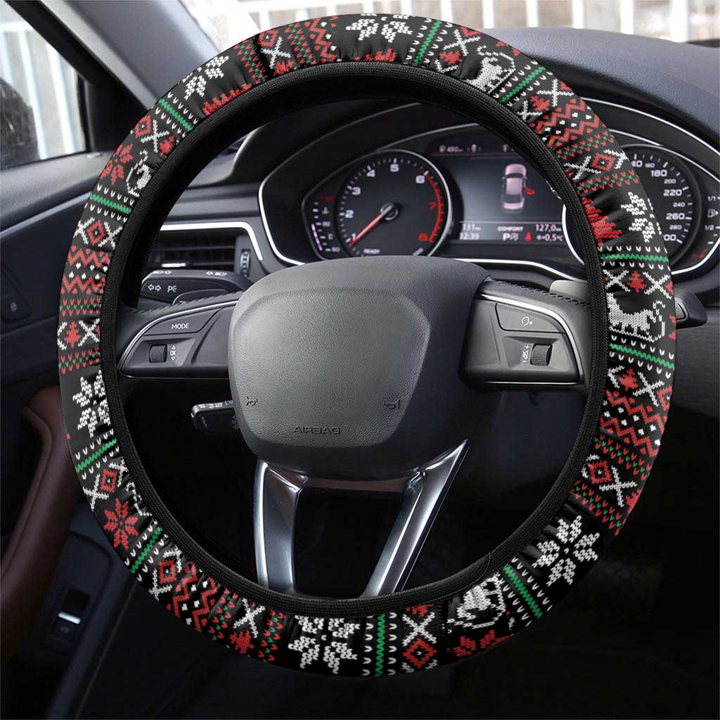 Six Seven Santa Skeleton Steering Wheel Cover Funny Christmas Skull - Wonder Print Shop
