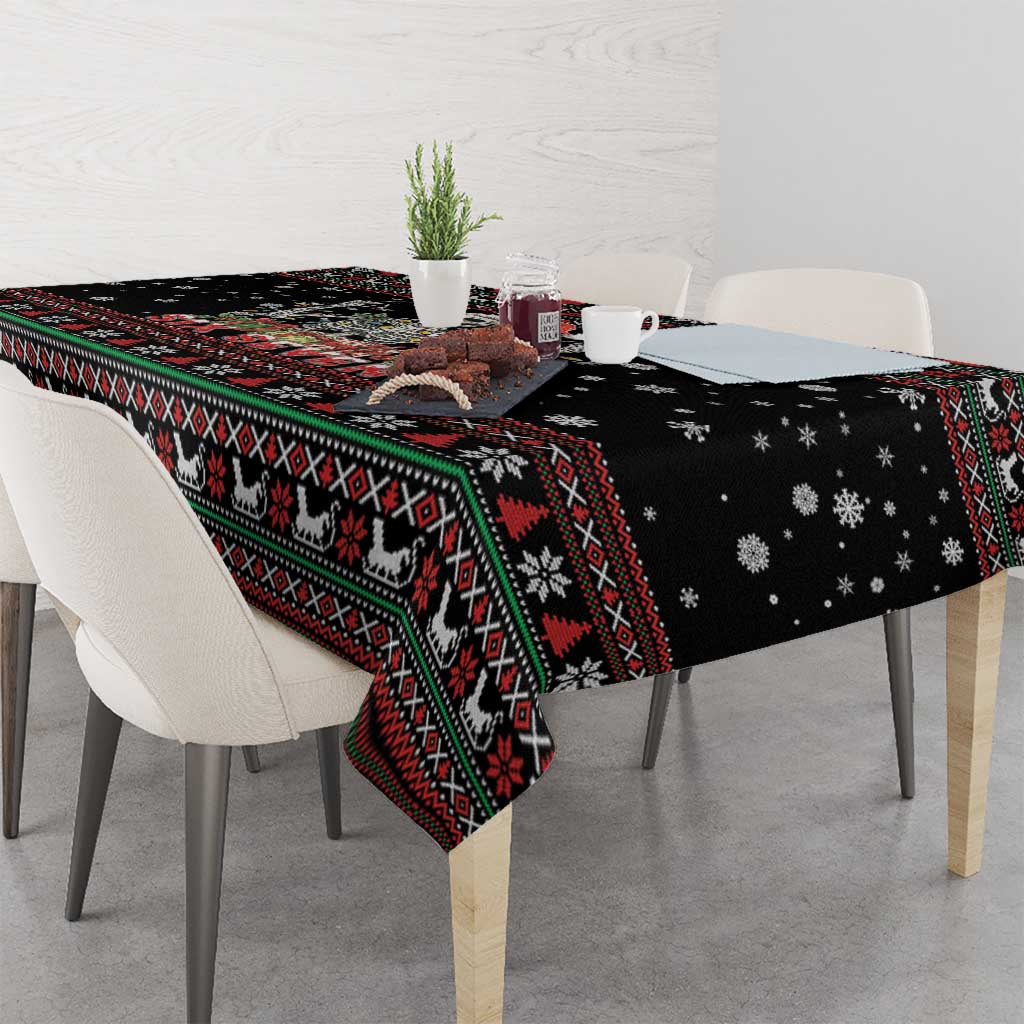 Six Seven Santa Skeleton Tablecloth Funny Christmas Skull - Wonder Print Shop