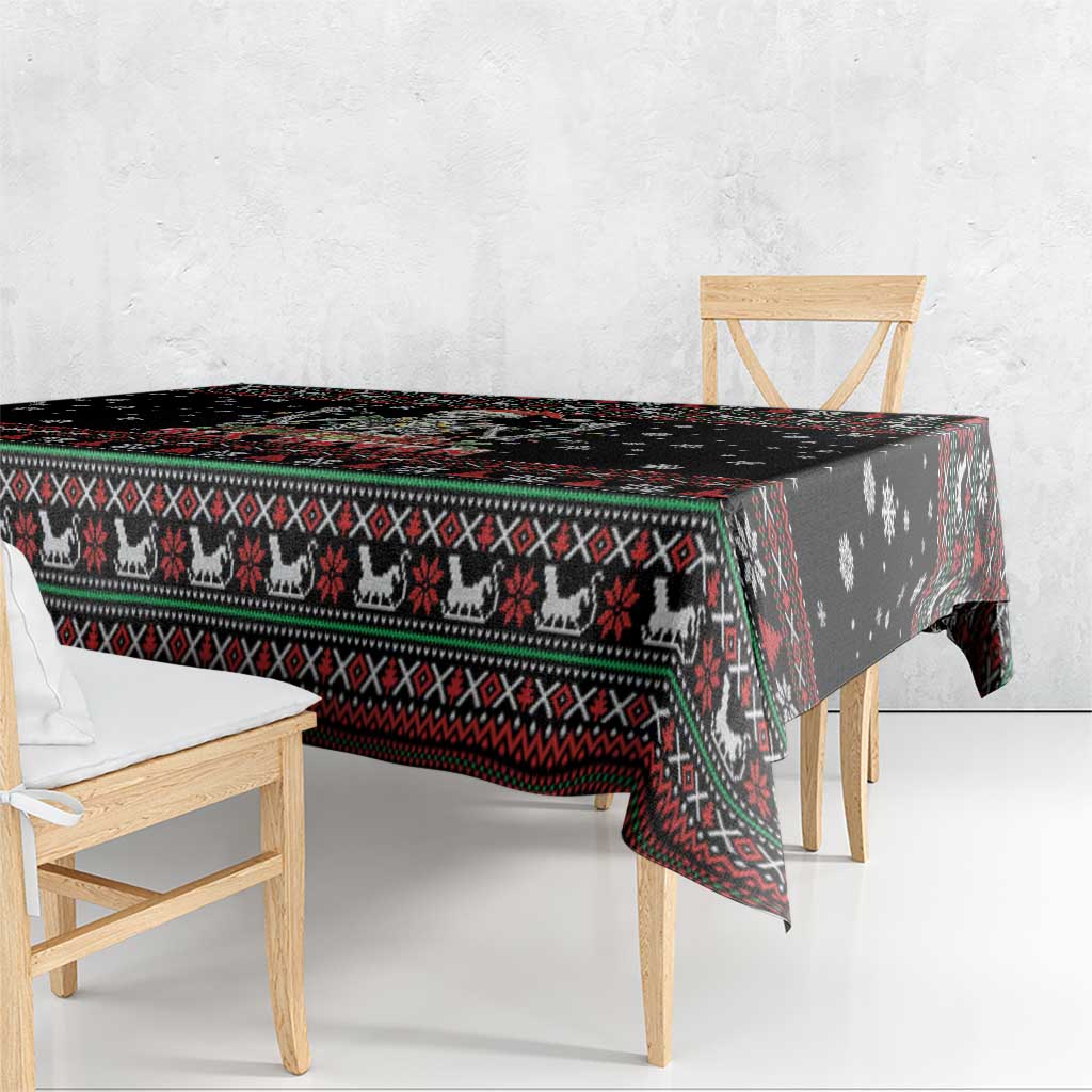 Six Seven Santa Skeleton Tablecloth Funny Christmas Skull - Wonder Print Shop