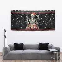 Six Seven Santa Skeleton Tapestry Funny Christmas Skull - Wonder Print Shop