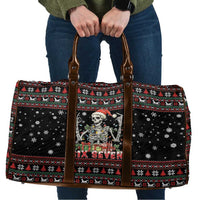 Six Seven Santa Skeleton Travel Bag Funny Christmas Skull - Wonder Print Shop
