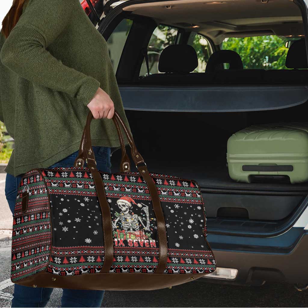 Six Seven Santa Skeleton Travel Bag Funny Christmas Skull - Wonder Print Shop
