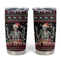 Six Seven Santa Skeleton Tumbler Cup Funny Christmas Skull - Wonder Print Shop