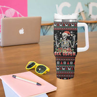 Six Seven Santa Skeleton Tumbler With Handle Funny Christmas Skull - Wonder Print Shop