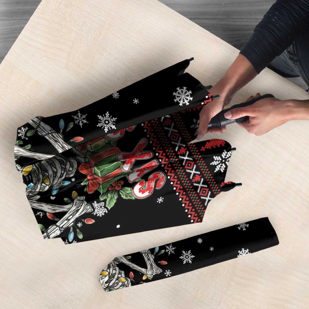 Six Seven Santa Skeleton Umbrella Funny Christmas Skull - Wonder Print Shop