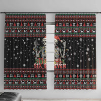 Six Seven Santa Skeleton Window Curtain Funny Christmas Skull - Wonder Print Shop