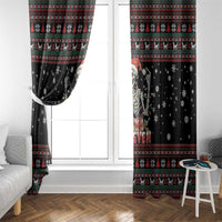 Six Seven Santa Skeleton Window Curtain Funny Christmas Skull - Wonder Print Shop