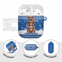 Scotland Highland Cow Christmas AirPods Case Nollaig Chridheil Blue Winter - Wonder Print Shop