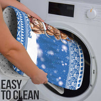 Scotland Highland Cow Christmas Bathroom Set Nollaig Chridheil Blue Winter - Wonder Print Shop