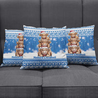 Scotland Highland Cow Christmas Pillow Cover Nollaig Chridheil Blue Winter - Wonder Print Shop