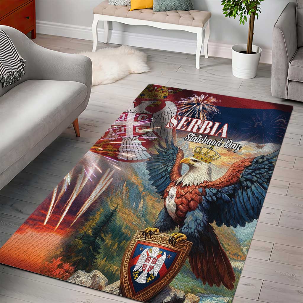 Serbia Eagle Statehood Day Area Rug Only Unity Saves The Serbs - Wonder Print Shop