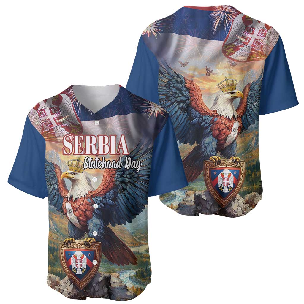 Serbia Eagle Statehood Day Baseball Jersey Only Unity Saves The Serbs - Wonder Print Shop