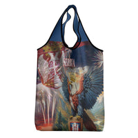 Serbia Eagle Statehood Day Grocery Bag Only Unity Saves The Serbs