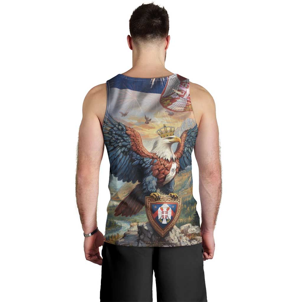 Serbia Eagle Statehood Day Men Tank Top Only Unity Saves The Serbs - Wonder Print Shop