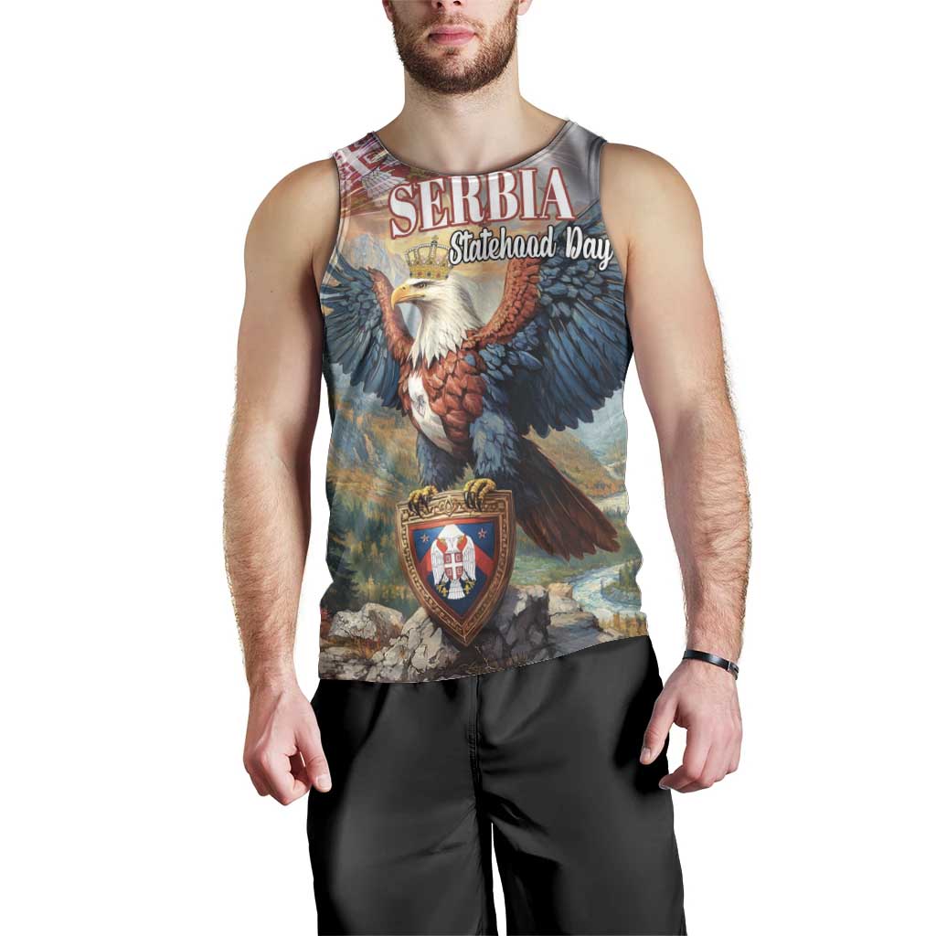 Serbia Eagle Statehood Day Men Tank Top Only Unity Saves The Serbs - Wonder Print Shop