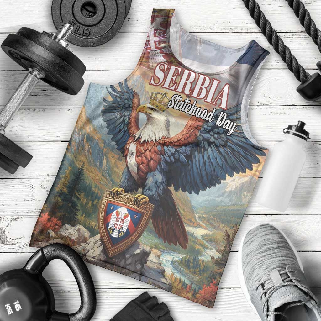 Serbia Eagle Statehood Day Men Tank Top Only Unity Saves The Serbs - Wonder Print Shop