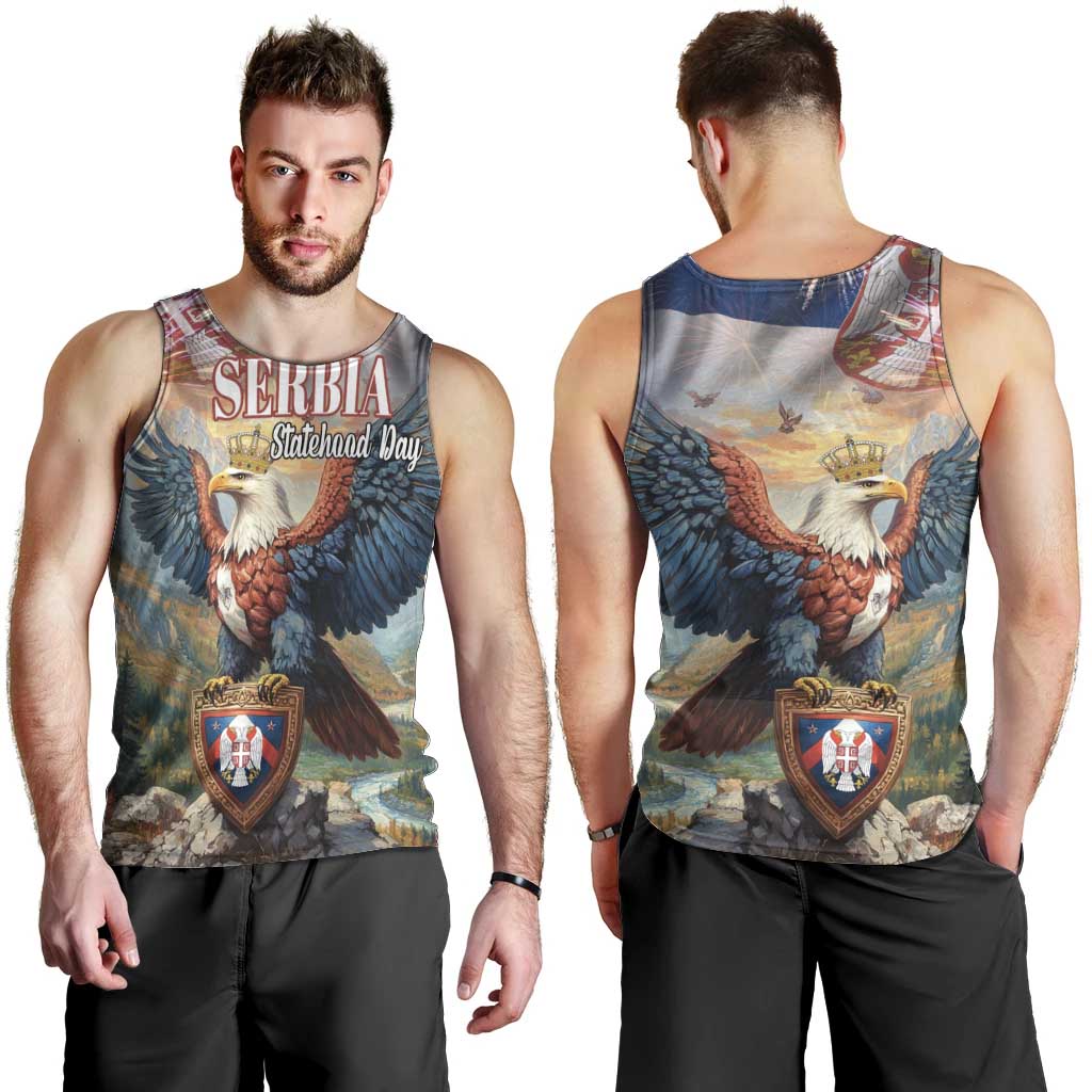 Serbia Eagle Statehood Day Men Tank Top Only Unity Saves The Serbs - Wonder Print Shop