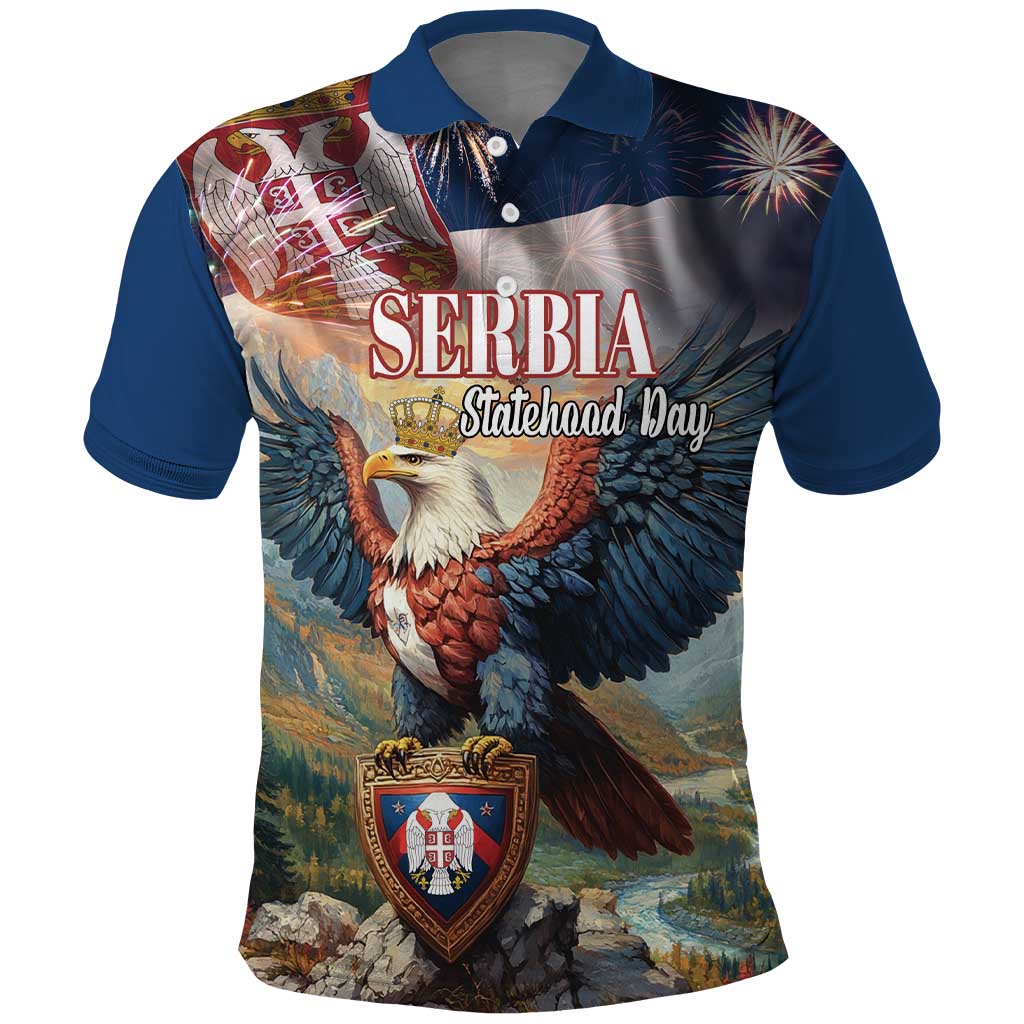 Serbia Eagle Statehood Day Polo Shirt Only Unity Saves The Serbs - Wonder Print Shop