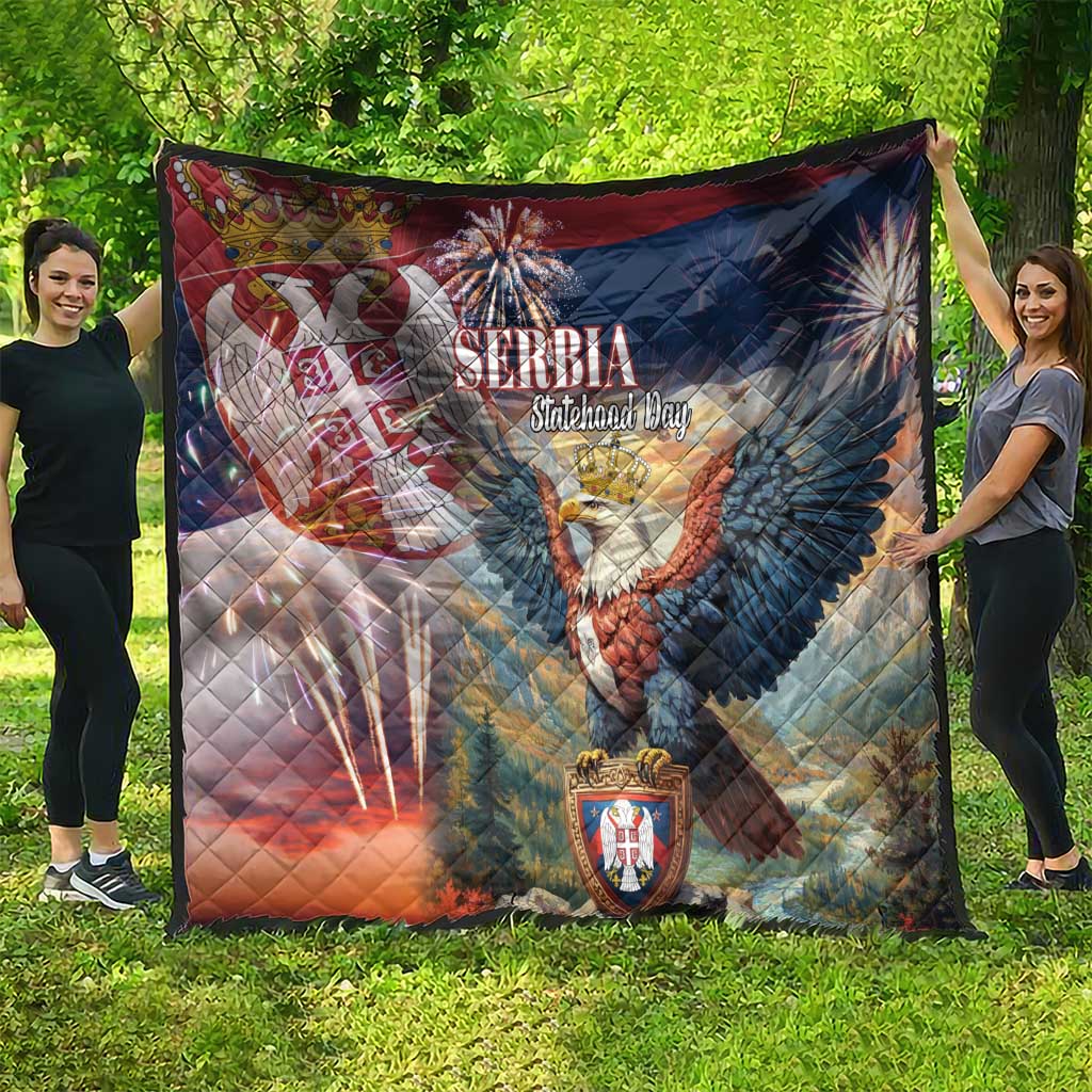 Serbia Eagle Statehood Day Quilt Only Unity Saves The Serbs - Wonder Print Shop