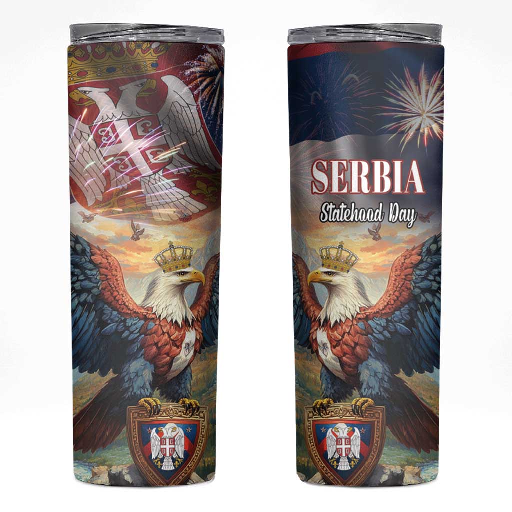 Serbia Eagle Statehood Day Skinny Tumbler Only Unity Saves The Serbs - Wonder Print Shop