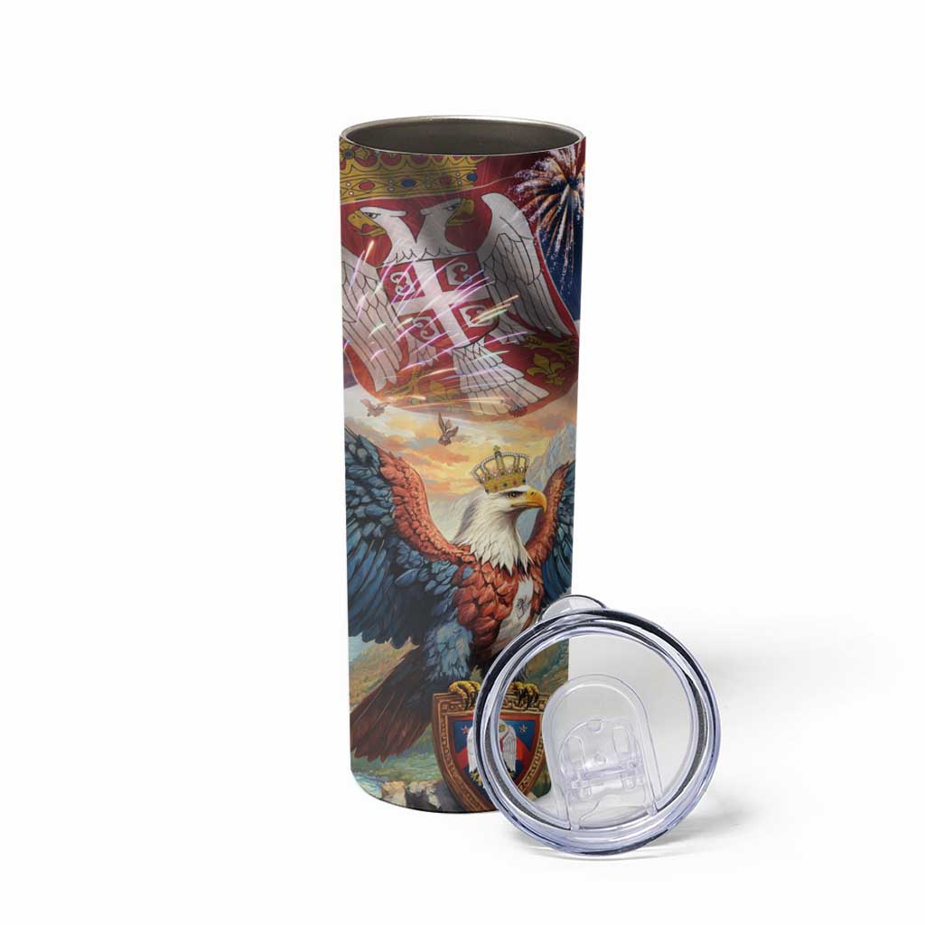 Serbia Eagle Statehood Day Skinny Tumbler Only Unity Saves The Serbs - Wonder Print Shop