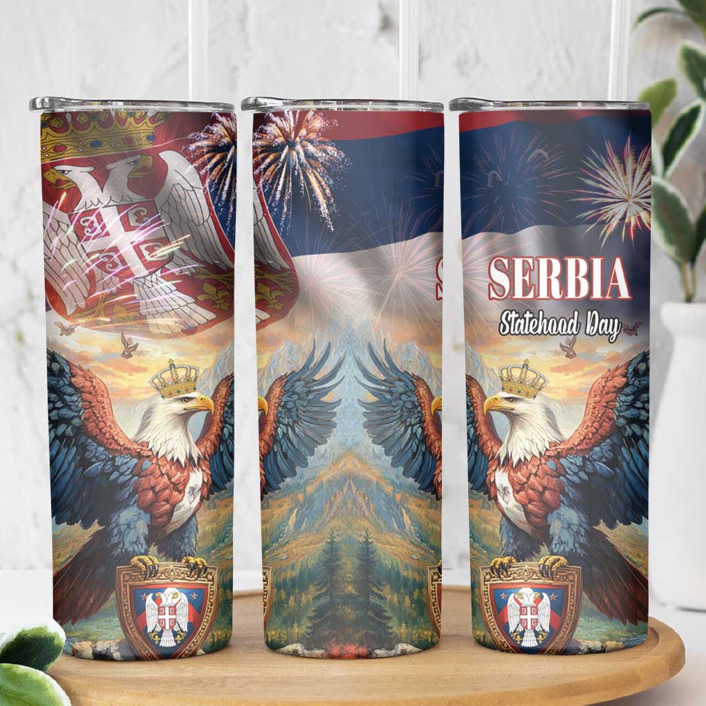 Serbia Eagle Statehood Day Skinny Tumbler Only Unity Saves The Serbs - Wonder Print Shop